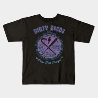 "DIRTY DEEDS" PURPLE BLUE Kids T-Shirt